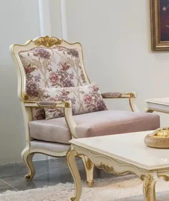 Casa Padrino Luxus Barock Wohnzimmer Set Rosa / Weiß / Gold - 2 Barock Sofas & 2 Barock Sessel & 1 Barock Couchtisch - Wohnzimmer Möbel im Barockstil - Barock Möbel - Barock Einrichtung