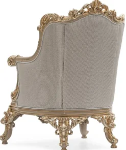 Casa Padrino Luxus Barock Wohnzimmer Sessel Silber / Grau / Gold - Handgefertigter Barockstil Sessel mit dekorativem Kissen - Luxus Wohnzimmer Möbel im Barockstil - Barock Möbel - Edel & Prunkvoll