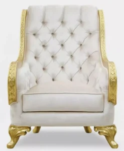 Casa Padrino Luxus Barock Wohnzimmer Sessel Hellgrau / Gold - Handgefertigter Barockstil Sessel - Luxus Wohnzimmer Möbel im Barockstil - Barock Möbel - Edel & Prunkvoll
