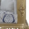 Casa Padrino Luxus Barock Wohnzimmer Set Blau / Weiß / Gold - 2 Sofas & 2 Sessel & 1 Couchtisch - Prunkvolle Barock Möbel - Wohnzimmer Möbel