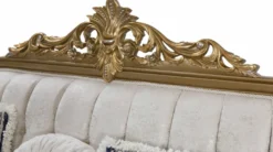 Casa Padrino Luxus Barock Wohnzimmer Set Blau / Weiß / Gold - 2 Sofas & 2 Sessel & 1 Couchtisch - Prunkvolle Barock Möbel - Wohnzimmer Möbel