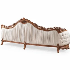 Casa Padrino Luxus Barock Wohnzimmer Sofa Weiß / Braun 295 cm - Barock Möbel