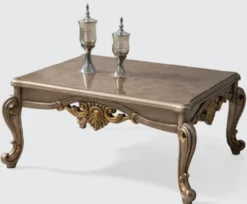 Casa Padrino Luxus Barock Wohnzimmer Set Grau / Silbergrau / Gold - 2 Sofas & 2 Sessel & 1 Couchtisch - Handgefertigte Wohnzimmer Möbel im Barockstil - Edel & Prunkvoll