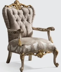 Casa Padrino Luxus Barock Wohnzimmer Set Grau / Silbergrau / Gold - 2 Sofas & 2 Sessel & 1 Couchtisch - Handgefertigte Wohnzimmer Möbel im Barockstil - Edel & Prunkvoll