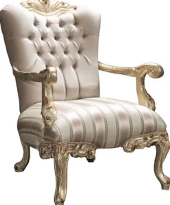 Casa Padrino Luxus Barock Wohnzimmer Set Beige / Gold - 2 Sofas & 2 Sessel & 1 Couchtisch - Prunkvolle Wohnzimmermöbel im Barockstil