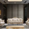 Casa Padrino Luxus Barock Wohnzimmer Sessel Weiß / Antik Gold - Prunkvolle Barock Möbel