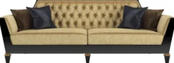 Casa Padrino Luxus Barock Wohnzimmer Sofa Gold / Schwarz 260 x 95 x H. 93 cm - Prunkvolle Wohnzimmer Möbel im Barockstil