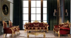 Casa Padrino Luxus Barock Wohnzimmer Sessel Bordeauxrot / Gold - Prunkvoller Sessel mit elegantem Muster - Handgefertigte Barock Wohnzimmer Möbel