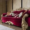 Casa Padrino Luxus Barock Wohnzimmer Set Boardeauxrot / Weiß / Gold - 2 Sofas & 2 Sessel & 1 Couchtisch - Wohnzimmer Möbel im Barockstil - Edel & Prunkvoll