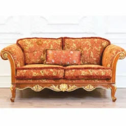 Casa Padrino Luxus Barock Wohnzimmer Sofa Braun / Gold 195 cm - Made in Italy