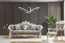 Casa Padrino Luxus Barock Wohnzimmer Set Grau / Antik Weiß / Gold - 2 Barock Sofas & 2 Barock Sessel & 1 Barock Couchtisch - Luxus Wohnzimmer Möbel im Barockstil - Barock Möbel - Edel & Prunkvoll