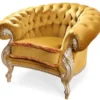 Casa Padrino Luxus Barock Wohnzimmer Sessel Gold / Braun / Silber - Handgefertigter Barockstil Sessel - Prunkvolle Luxus Wohnzimmer Möbel im Barockstil - Barock Möbel - Edel & Prunkvoll