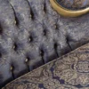 Casa Padrino Luxus Barock Wohnzimmer Set Blau / Gold / Silber - 2 Sofas & 2 Sessel & 1 Couchtisch - Wohnzimmer Möbel - Edel & Prunkvoll