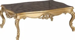 Casa Padrino Luxus Barock Wohnzimmer Set Blau / Gold / Silber - 2 Sofas & 2 Sessel & 1 Couchtisch - Wohnzimmer Möbel - Edel & Prunkvoll