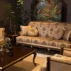 Casa Padrino Luxus Barock Wohnzimmer Set Grau / Braun / Gold - 2 Barock Sofas & 2 Barock Sessel & 1 Barock Couchtisch - Wohnzimmer Möbel im Barockstil - Barock Möbel - Barock Einrichtung