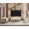 Casa Padrino Luxus Barock Wohnzimmer Set Creme / Grau / Gold - Barock Möbel