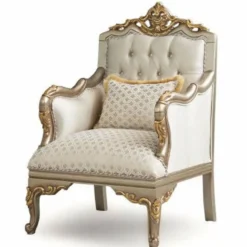 Casa Padrino Luxus Barock Wohnzimmer Set Creme / Grau / Gold - Barock Möbel