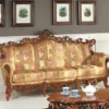 Casa Padrino Luxus Barock Wohnzimmer Sofa Gold / Braun 215 cm - Made in Italy