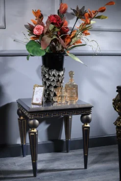Casa Padrino Luxus Barock Wohnzimmer & Esszimmer Set Blau / Schwarz / Gold - Barockmöbel