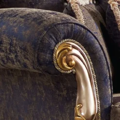 Casa Padrino Luxus Barock Wohnzimmer Set Blau / Silber / Gold - 2 Sofas & 2 Sessel & 1 Couchtisch - Handgefertigte Wohnzimmer Möbel im Barockstil - Edel & Prunkvoll