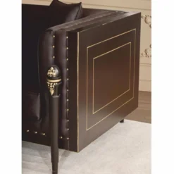 Casa Padrino Luxus Barock Wohnzimmer Set Dunkelbraun / Gold - Barockstil Möbel