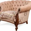Casa Padrino Luxus Barock Wohnzimmer Sessel Rosa / Weiß / Dunkelbraun - Handgefertigter Barockstil Sessel - Prunkvolle Luxus Wohnzimmer Möbel im Barockstil - Barock Möbel - Edel & Prunkvoll