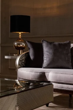Casa Padrino Luxus Barock Wohnzimmer Sofa Lila / Silber / Dunkelbraun - Prunkvolle Barock Wohnzimmer & Hotel Möbel