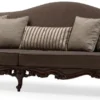 Casa Padrino Luxus Barock Wohnzimmer Sofa Grau / Braun - Handgefertigtes Barockstil Sofa mit dekorativen Kissen - Luxus Wohnzimmer Möbel im Barockstil - Barock Möbel - Edel & Prunkvoll