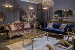 Casa Padrino Luxus Barock Wohnzimmer Sessel mit dekorativem Kissen Fliederfarben / Gold 79 x 73 x H. 110 cm - Prunkvolle Barock Möbel