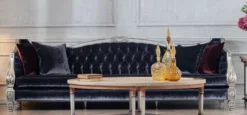 Casa Padrino Luxus Barock Wohnzimmer Sofa Lila / Silber - Prunkvolle Barock Wohnzimmer & Hotel Möbel