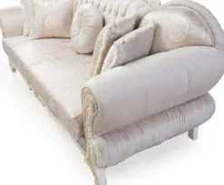 Casa Padrino Luxus Barock Wohnzimmer Set Hellrosa / Weiß / Gold - 2 Sofas & 2 Sessel & 1 Beistelltisch - Wohnzimmer Möbel im Barockstil - Edel & Prunkvoll