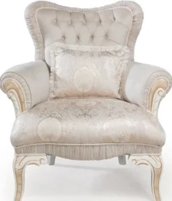 Casa Padrino Luxus Barock Wohnzimmer Set Hellrosa / Weiß / Gold - 2 Sofas & 2 Sessel & 1 Beistelltisch - Wohnzimmer Möbel im Barockstil - Edel & Prunkvoll