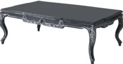 Casa Padrino Luxus Barock Wohnzimmer Set Grau / Blau / Grau - 2 Sofas & 2 Sessel & 1 Couchtisch - Prunkvolle Wohnzimmer Möbel im Barockstil