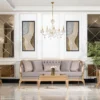 Casa Padrino Luxus Barock Wohnzimmer Sofa Grau / Gold - Handgefertigtes Barockstil Sofa mit dekorativen Kissen - Luxus Wohnzimmer Möbel im Barockstil - Barock Möbel