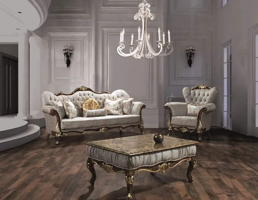 Casa Padrino Luxus Barock Wohnzimmer Sessel mit Glitzersteinen und dekorativem Kissen Silbergrau / Braun / Gold 112 x 83 x H. 115 cm - Barock Möbel