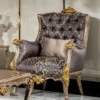 Casa Padrino Luxus Barock Wohnzimmer Set Silber / Lila / Antik Silber / Braun / Gold - 2 Sofas & 2 Sessel & 1 Couchtisch - Prunkvolle Wohnzimmer Möbel im Barockstil