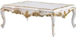 Casa Padrino Luxus Barock Wohnzimmer Set Silber / Beige / Schwarz / Weiß / Gold - 2 Barock Sofas & 2 Barock Sessel & 1 Barock Couchtisch - Luxus Wohnzimmer Möbel im Barockstil - Barock Möbel