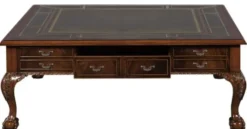 Casa Padrino Luxus Barock Wohnzimmertisch Dunkelbraun / Grün 130 x 130 x H. 49 cm - Couchtisch mit 24 Schubladen
