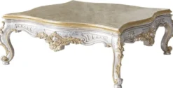 Casa Padrino Luxus Barock Wohnzimmer Set Grau / Blau / Silber / Gold - 2 Sofas & 2 Sessel & 1 Couchtisch - Prunkvolle Wohnzimmer Möbel im Barockstil