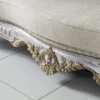 Casa Padrino Luxus Barock Wohnzimmer Sofa mit dekorativen Kissen Creme / Blau / Silber / Gold 250 x 95 x H. 125 cm - Edel & Prunkvoll