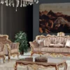 Casa Padrino Luxus Barock Wohnzimmertisch Braun / Silber / Gold 130 x 85 x H. 50 cm - Edler Massivholz Couchtisch im Barockstil - Barock Wohnzimmer Möbel