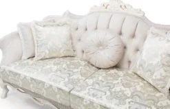 Casa Padrino Luxus Barock Wohnzimmer Set Hellrosa / Weiß / Beige - 2 Sofas & 2 Sessel & 1 Couchtisch - Prunkvolle Wohnzimmer Möbel im Barockstil
