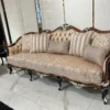 Casa Padrino Luxus Barock Wohnzimmer Sofa Gold / Braun / Schwarz / Silber - Prunkvolles Barockstil Sofa mit dekorativen Kissen - Luxus Wohnzimmer Möbel im Barockstil - Barock Möbel