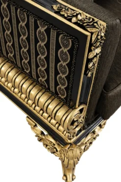 Casa Padrino Luxus Barock Wohnzimmer Set Grau / Schwarz / Gold - 2 Sofas & 2 Sessel & 1 Couchtisch - Prunkvolle Barock Wohnzimmer Möbel