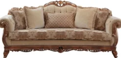 Casa Padrino Luxus Barock Wohnzimmer Set Beige / Braun - 2 Sofas & 2 Sessel & 1 Couchtisch - Handgefertigte Wohnzimmer Möbel im Barockstil - Edel & Prunkvoll