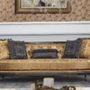 Casa Padrino Luxus Barock Wohnzimmer Set Gold / Schwarz - 2 Sofas & 2 Sessel & 1 Couchtisch & 2 Beistelltische - Prunkvolle Barock Möbel - Luxus Qualität