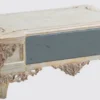 Casa Padrino Luxus Barock Wohnzimmertisch Creme / Kupfer / Blau / Gold 120 x 85 x H. 45 cm - Edler Massivholz Couchtisch im Barockstil - Barock Wohnzimmer Möbel