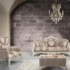 Casa Padrino Luxus Barock Wohnzimmer Set Beige / Weiß / Gold - 2 Sofas & 2 Sessel & 1 Beistelltisch - Prunkvolle Wohnzimmer Möbel im Barockstil