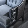Casa Padrino Luxus Barock Wohnzimmer Set Blau / Beige / Silber - 2 Sofas & 2 Sessel & Couchtisch - Barock Wohnzimmermöbel