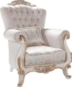 Casa Padrino Luxus Barock Wohnzimmer Set Hellgrau / Weiß / Antik Bronze - 2 Sofas & 2 Sessel & 1 Couchtisch - Wohnzimmer Möbel im Barockstil - Edel & Prunkvoll